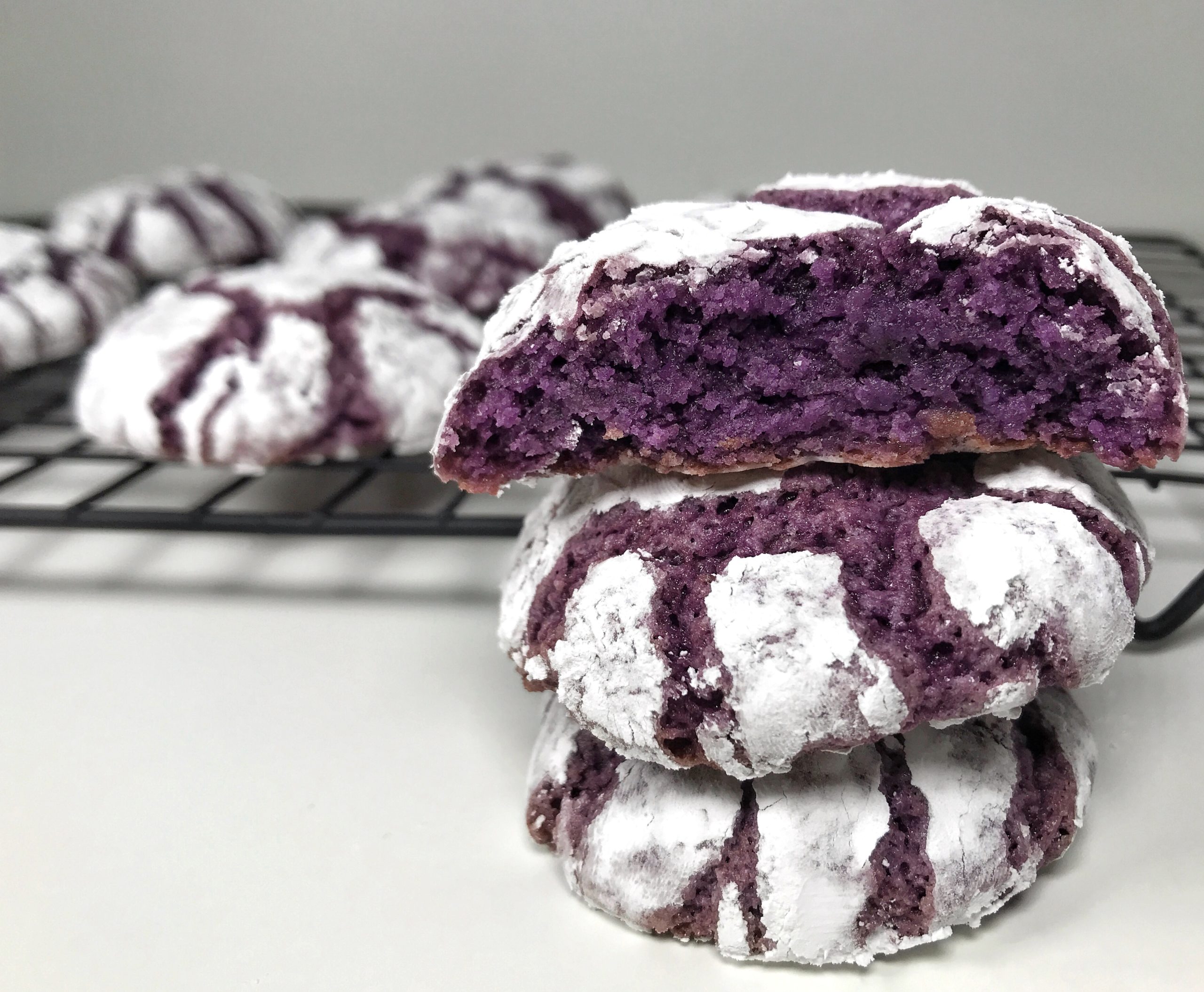 Ube Crinkle Cookies But First Boba